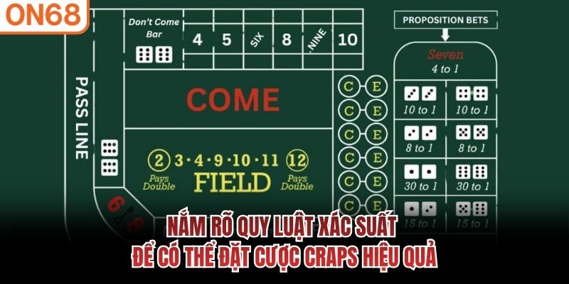 Nắm rõ quy luật xác suất để có thể đặt cược craps hiệu quả